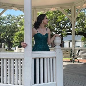 Green sequin dress